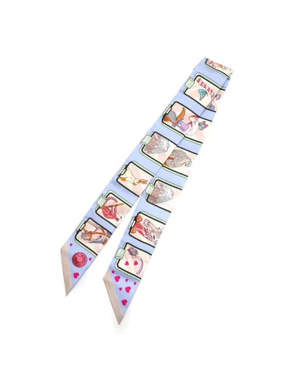 Hermes Heaven Tsuiri Scarf Story Blue Pale Rose